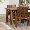 thumbnail image 4 of Solid Acacia Wood 5-Piece Chevron Dining Set in Dark Brown, 4 of 6
