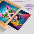 thumbnail image 4 of Hippie Bull Terrier Portrait oil painting Watercolor Tie-dye Vintage Acrylic Plaque with Wood Photo Frame Box Bully Dog Lovers Gifts Idea Light Box - 00015, 4 of 5