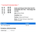 thumbnail image 2 of Intake and Exhaust Valve Stem Seal Kit - Compatible with 1963 - 1964 Dodge 440 5.2L V8, 2 of 2