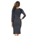 thumbnail image 3 of YELETE Women's Color Block Contrast Midi Dress, Charcoal / Black, S, 3 of 4