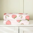 thumbnail image 4 of Kids Pink Peach All Season Bed Blanket Twin 60"x80" Cute Fruit Plush Throw Blanket Kawaii Cartoon Fruit Flannel Fleece Blanket Rainbow Decor Fashion, 4 of 5