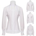thumbnail image 1 of Suéter de maternidad,Camisa plisada gótica para mujer, blusa vintage de manga larga con cuello alto, blusa de poliéster para uso informal, sopatenor, 1 of 8