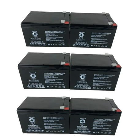 SPS Brand 12V 12Ah Replacement Battery (SG12120T2) for Sola Scooters X-11 (6 Pack)