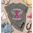 thumbnail image 3 of S4E Women's Stronger Together Breast Cancer T-Shirt X-Large Charcoal, 3 of 4