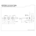 thumbnail image 2 of Kingston Brass KS7021AL English Country Two-Handle Wall Mount Roman Tub Faucet, Polished Chrome, 2 of 2