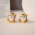 thumbnail image 4 of Fairnull Tiger Figurine Resin Cute Cartoon Tiger Statue Ornament Miniatures Desktop Decoration for Car, 4 of 9