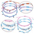 thumbnail image 3 of 2 juegos de tobilleras de cuerda impermeables, joyería con cuentas para mujeres, adolescentes y niñas, pulsera tejida ajustable, 3 of 5