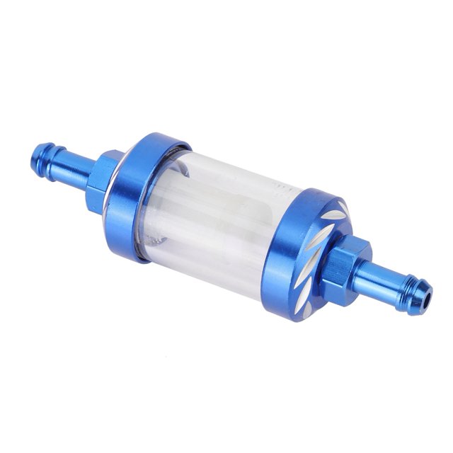 Filtro de combustible limpiador LHCER Universal 8mm aleación de aluminio gasolina azul