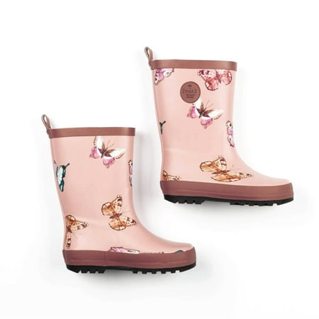 

Deux par Deux Printed Rain Boots Pink Watercolor Butterflies Girl Kids - 12 (Child)