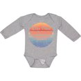 thumbnail image 3 of Inktastic Lake Vibes Distressed Retro Sunset Boys or Girls Long Sleeve Baby Bodysuit, 3 of 5