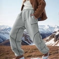 thumbnail image 2 of DDAPJ pyju Womens Fleece Sweatpants Baggy Fuzzy Sherpa Winter Ski Pants with Pockets Wide Leg High Waisted Sweat Pants Clearance Sale of Today Gray M, 2 of 7