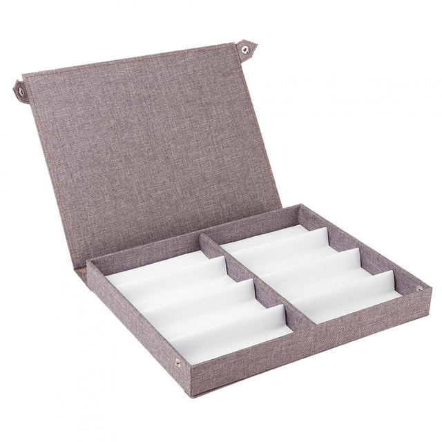 Harhinhe 8 ranuras para almacenamiento de gafas, gafas de sol, organizador de contenedores de joyería con botón