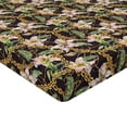 thumbnail image 4 of Ambesonne Floral Fitted Sheet, Vintage Lily Flowers Exotics, Queen Size, Dark Purple Green and Pink, 4 of 5