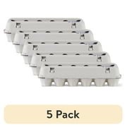 (5 pack) Vibrant Life Egg Cartons, Natural Pulp Paper Material, Holds 12 Eggs