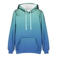 thumbnail image 4 of Qulqfy Fall Men Hoodie Green Pullover Casual Hooded Long Sleeve Gradient Sweatshirts with Kangaroo Pocket Men Sweatshirts XL, 4 of 5