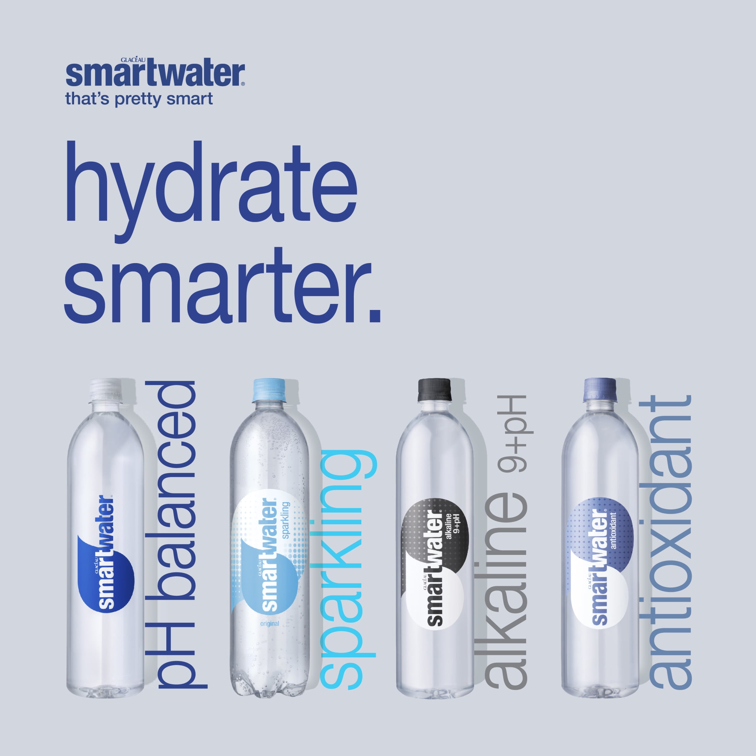 smartwater vapor distilled premium water bottles, 1 Liter, 12 Pack