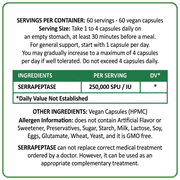 For Long Life - Serrapeptase 250,000 SPU - Enteric coated