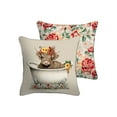 thumbnail image 3 of (2 pack) Mainstays 16" x 16" Highland Cow Decorative Outdoor Throw Pillow, Multicolor, 3 of 9