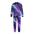 thumbnail image 5 of Halloween Family Pajamas Set Long Sleeve Crew Neck, Soft Matching Halloween Pajamas with Galaxy Ghost Print, Cute Family Halloween Pajama Set for Party, 5 of 6