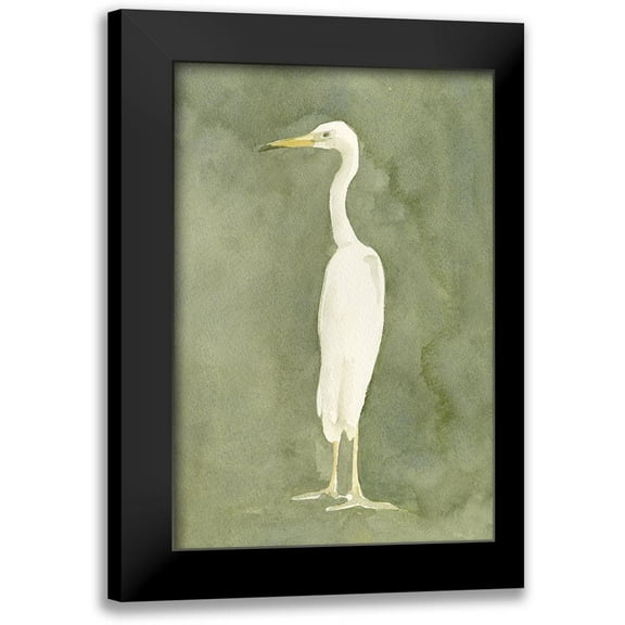 Caroline, Emma 11x14 Black Modern Framed Museum Art Print Titled - Emerald Heron II