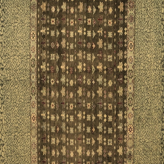 Ahgly Company Indoor Square Abstract Brown Modern Area Rugs, 3' Square