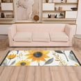 thumbnail image 2 of Yayeee Runner Rug for Bedroom 2'x6' Machine Washable Hallway Non Slip Mat, White Watercolor Sunflowers, 2 of 8