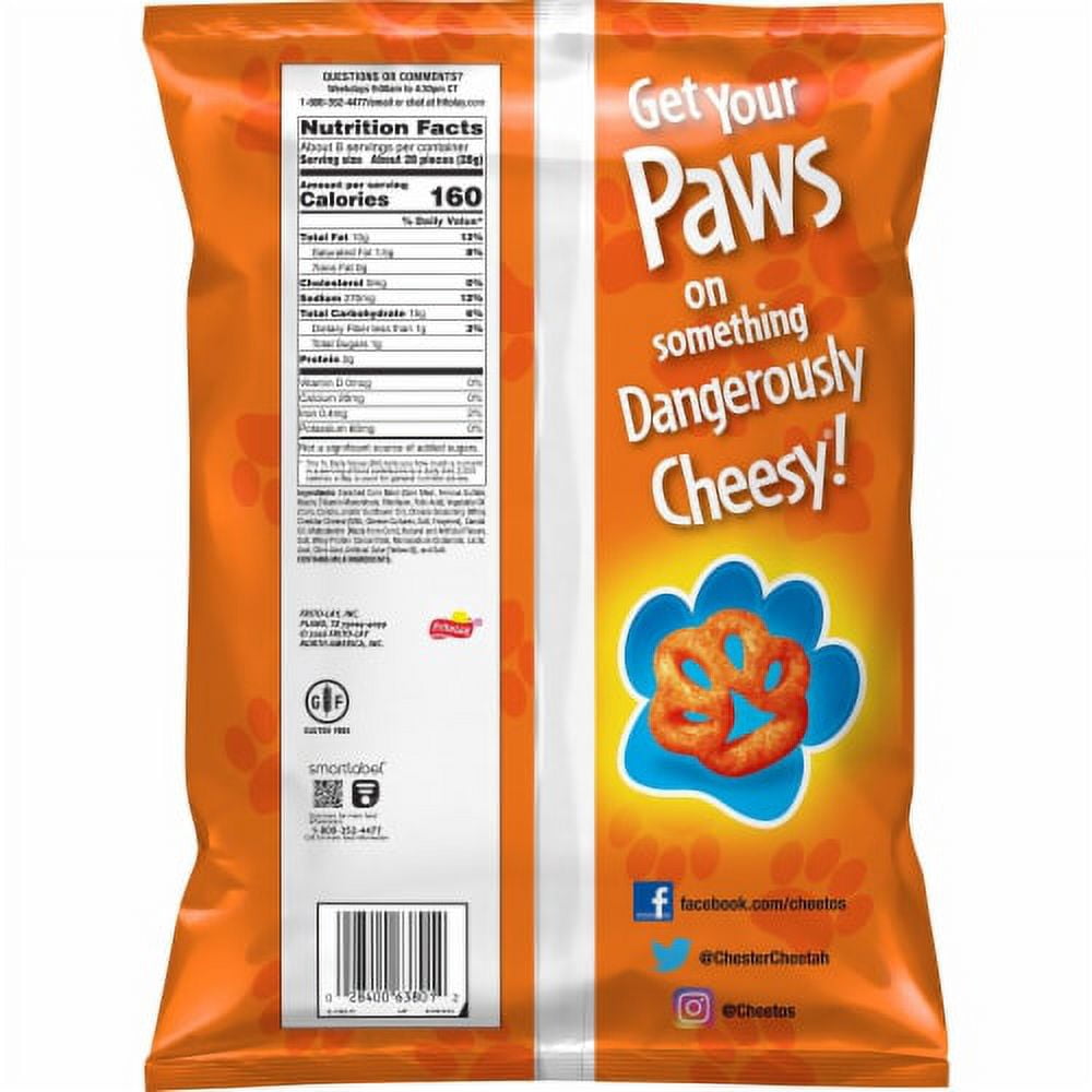 2X-Cheetos Cheese Paws Chips - 7.5 oz