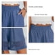 thumbnail image 1 of Pantalones cortos casuales fruncidos, elegantes pantalones cortos sueltos con dobladillo de encaje de poliéster de cintura alta con estilo para el trabajo de oficina Azul XL LHCER 1, 1 of 5
