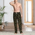 thumbnail image 4 of Salouo Bamboo Print Pajama Pants for Men, Lounge Pants Elastic Waistband Casual Men's sleepwear Loungewear Sleep Pajama Pant -Medium, 4 of 7