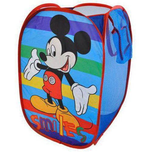 Multicolor Idea Nuova Disney Mickey Mouse 3 Piece Collapsible Storage Set with Collapsible Ottoman Bin and Figural Dome Pop Up Hamper 
