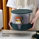 thumbnail image 4 of Billuyoard Dispensador de granos giratorio de 3 rejillas, contenedor de alimentos secos a prueba de humedad separado para cereales con tapa, caja Organizadores de utensilios de cocina Verde, 4 of 6