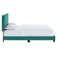 thumbnail image 5 of Modway Celine Channel Tufted Performance Velvet King Platform Bed in Teal, 5 of 8