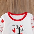 thumbnail image 4 of EYIIYE Mon 1er Ensemble de Tenue de la Saint-Valentin pour Nouveau-Né Filles Combinaison Imprimée Lettre + Bandeau, 4 of 7