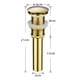 thumbnail image 5 of Tapón de desagüe de lavabo moderno y vintage sin rebosadero, sifón universal para lavabo en latón dorado con orificio pulido sin rebosadero - Sin poros, 5 of 5