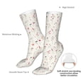 thumbnail image 4 of Bingfone Wildflower Watercolor Prirnt Women's Men's Fun Pattern and Solid Crew Socks-1 Pair Pack-Cool & Classic Novelty Design Gifts, 4 of 7