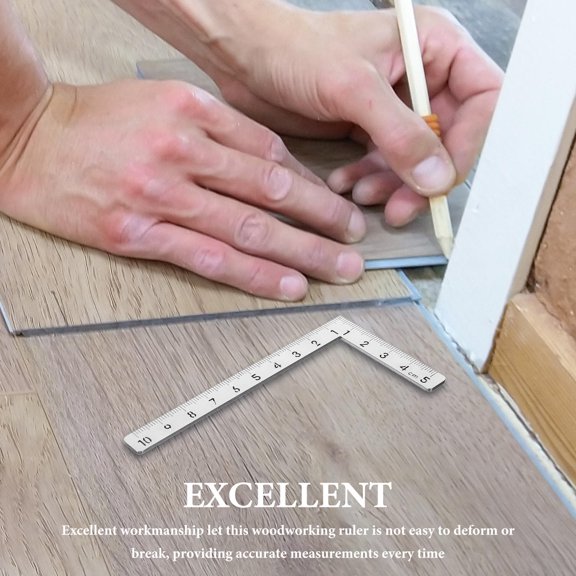 Milisten Portable Metal Carpenter Square Ruler for Woodworking with Multifunctional Measuring Features