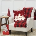 thumbnail image 3 of Twfbrm Christmas Pillow Covers 18x18in, Red White Linen Square Christmas Cushion Covers, Christmas Decorations Soft Throw Pillows Covers for Xmas Bed Sofa Couch Home Decor on Clearance-Christmas Tree, 3 of 6