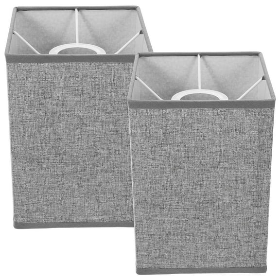 Pawsdot 2Pcs Simple Lamp Shade Grey Linen Replacement for Household Lighting Modern Style