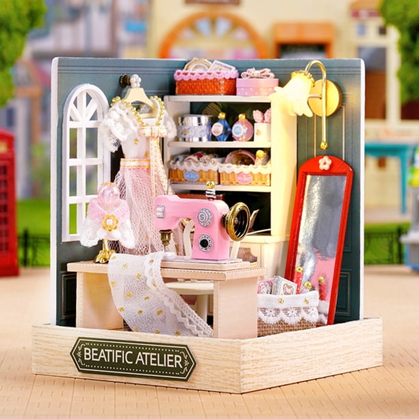 Kit de casa DIY con cubierta antipolvo para muebles kit de casa pequeña para niños y adultos
