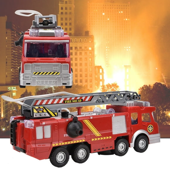 Greensen Electric Spray Water Fire Truck,Kids Children Car Vehicle Simulation Electric Spray Water Fire Truck Model Toys with Music, Simulation Fire Truck