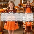 thumbnail image 5 of WUANDIXFA Fall Toddler Dresses Girls Thanksgiving Fashionable Long Sleeve Cute Turkey Print Dress,Orange,5-6 Years, 5 of 9