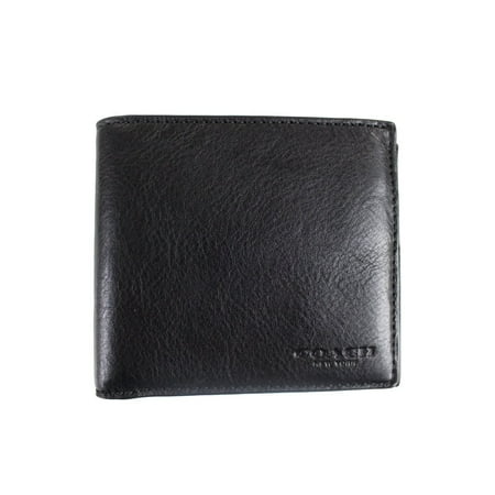 Double Billfold - COACH Men's Sport Calf Double Billfold Wallet Black Wallets