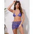 thumbnail image 4 of DARING DIVA Women's Water Ripples Colorblock Halter Bikini Set Large Dark Purple, 4 of 6