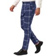 thumbnail image 5 of INSPIRE CHIC Men's Plaid Dress Pants Slim Fit Checked Printed Trousers 30 Blue, 5 of 7