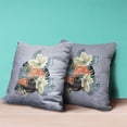 thumbnail image 5 of Flamingo with Flower Indoor/Outdoor Pillow in Green Orange Gray 16x16, 5 of 5