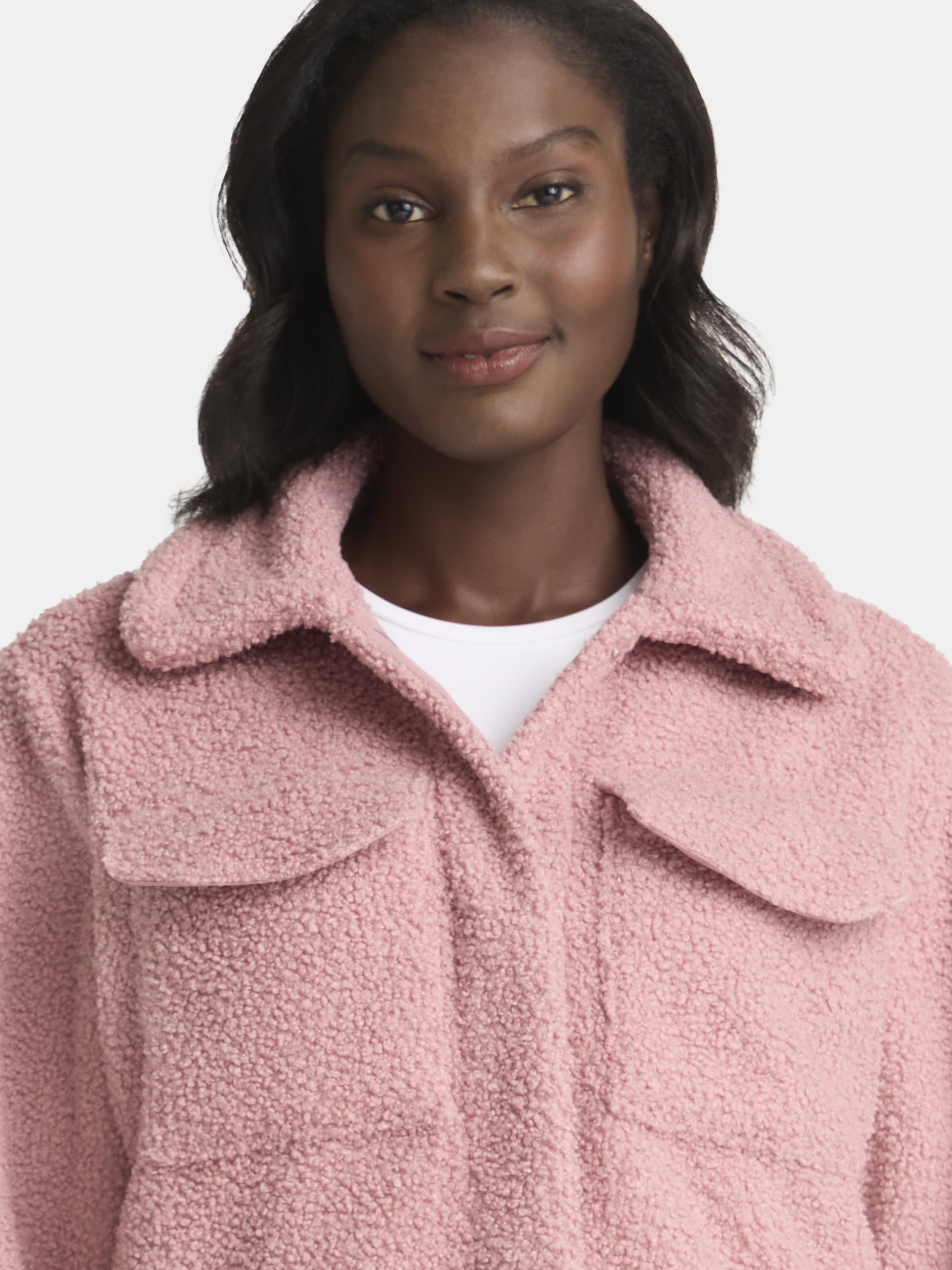 Time and Tru Women's Boucle Trucker Jacket, Midweight, Sizes XS-2X