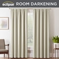 thumbnail image 2 of Eclipse Tricia Solid Curtain Panel, Room Darkening Rod Pocket Curtain Thermapanel, (1 Panel), 52 in Wide x 63 in Long, Stone, 2 of 2