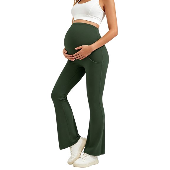 Lvshlubb Maternity Leggings High Waisted Over The Belly Pregnancy Active Wear Workout Yoga Pants Pregnancy Clothes for Women