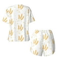 thumbnail image 5 of Kdxio Wheat Print Pajamas Sets for Women Short-Sleeved Pjs with Lounge Shorts Two Piece Sleepwear S-4XL, 5 of 9