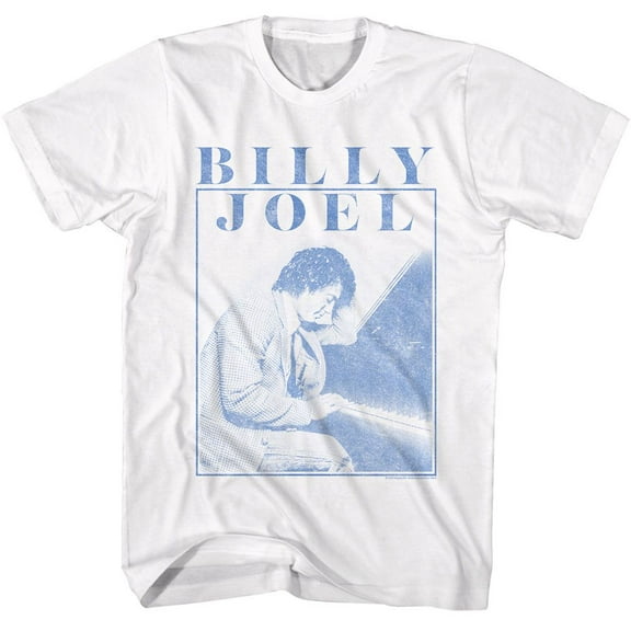 Billy Joel Playing Piano Photo White Adult T-Shirt 5Xl